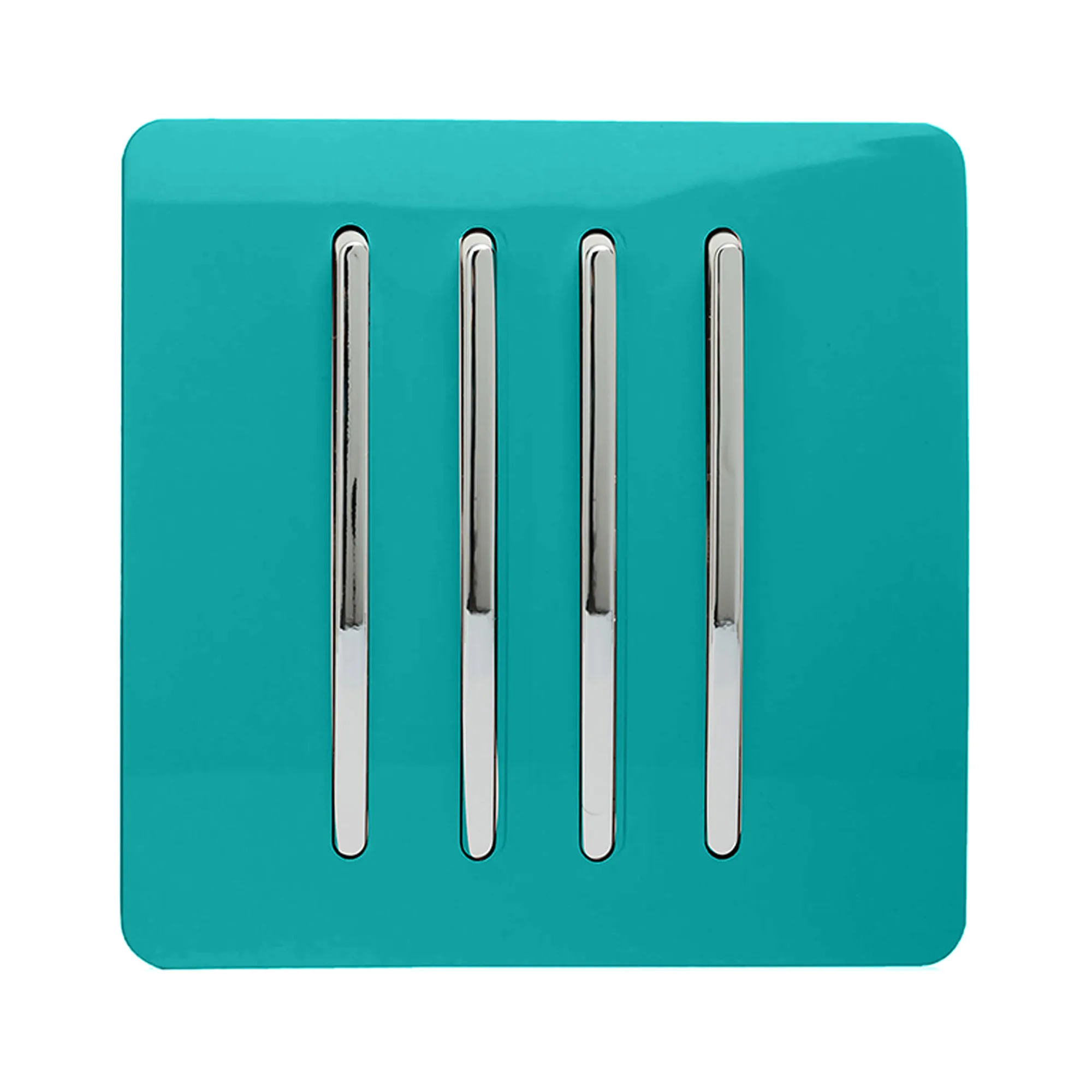 4 Gang 2 Way 10 Amp Rocker Bright Teal